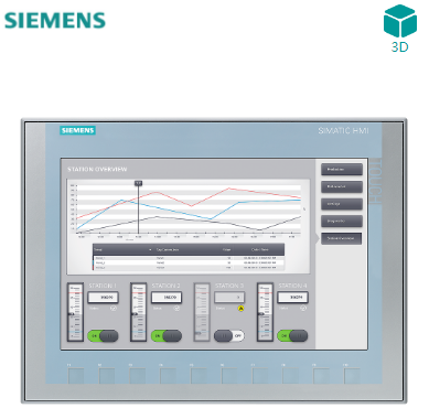 SIMATIC HMI，KTP1200 基本版， 精簡面板， 按鍵式/觸摸式操作， 12